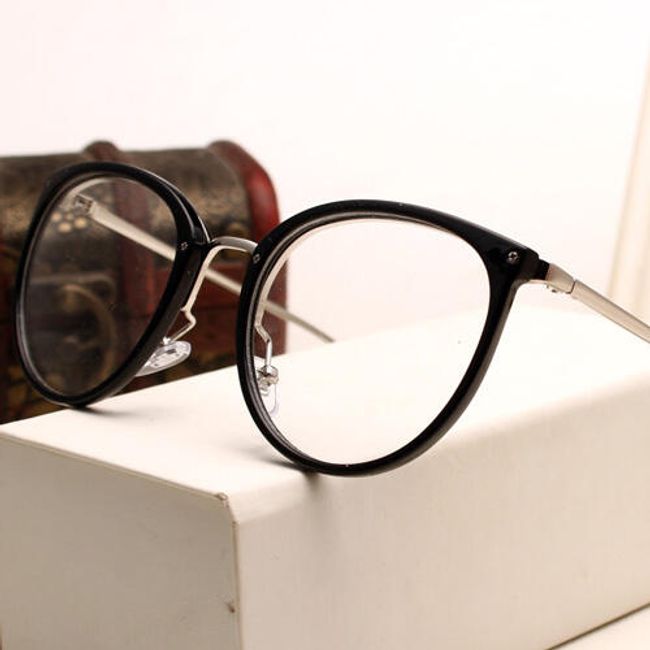 Okrúhle retro okuliare s priehľadnými sklami 1