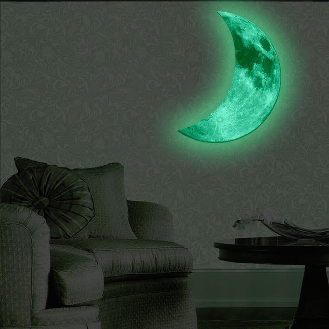 Fluorescenční 3D samolepka na zeď - Měsíc 1