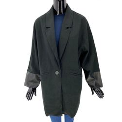 Eleganten ženski plašč, RETRO & ICONE, črne barve, velikosti XS - XXL: ZO_2bac7460-9be6-11ed-b358-8e8950a68e28