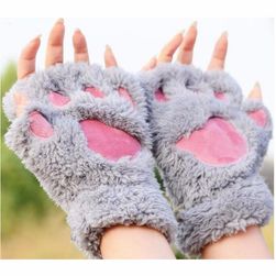 Owłosione rękawiczki á la niedźwiedzie łapki - 5 kolorów
