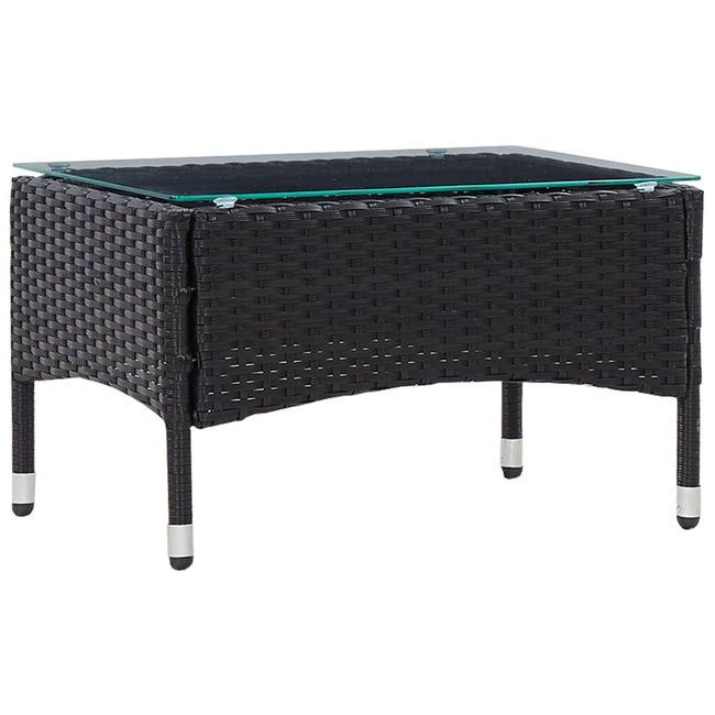 Dohányzóasztal fekete 60 x 40 x 36 cm polyrattan ZO_45907 1