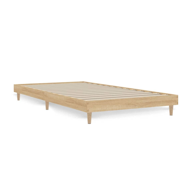 Rama łóżka dąb sonoma 90 x 200 cm drewno kompozytowe ZO_839137-A 1