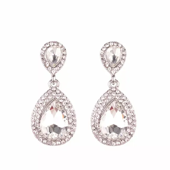 LUBOV Luxury Water Drop Crystal Stone Inlaid Pendant Drop Earrings Decoration Dangle Earrings Women Party Jewelry SS_4000037829823 1