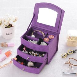 Pudełko na biżuterię z szufladami i lusterkiem