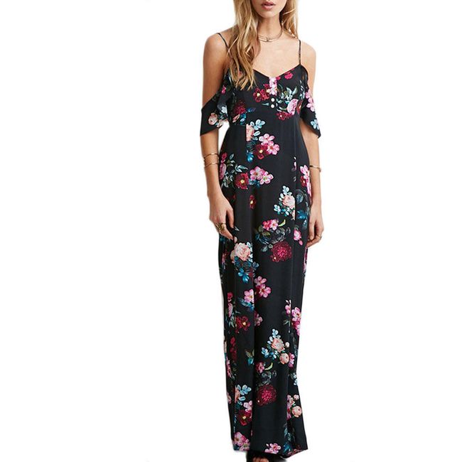 Dlhé šaty s kvetinovým vzorom - viac veľkostí 1