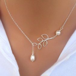 Elegantní náhrdelník s větvičkou a perlami ATGGSKU220436