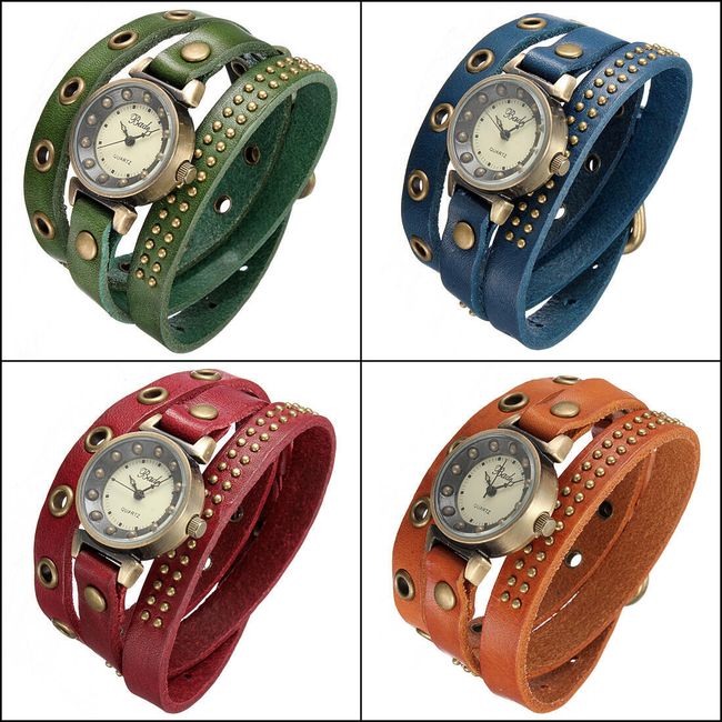 Dámské retro hodinky s omotávacím páskem ve 3 barvách 1