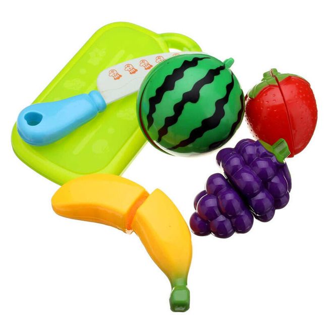 Комплект пластмасови играчки - плодове - 6 бр. 1