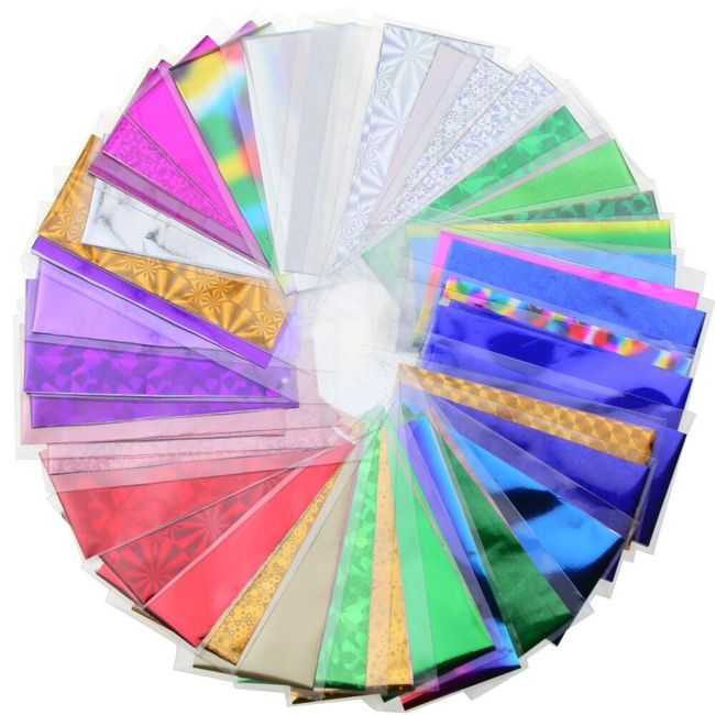 48 barvnih folij z različnimi vzorci za modeliranje nohtov 1