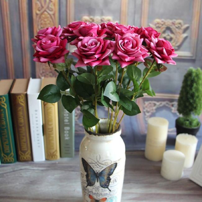 Sztuczna róża 50 cm - 5 kolorów 1