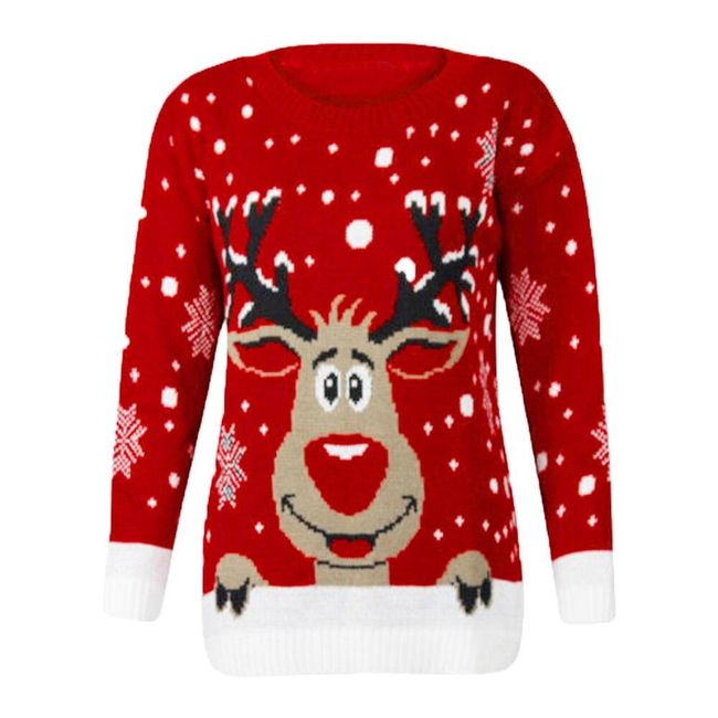 Piękny świąteczny sweterek z reniferem - 2 kolory 1