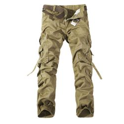 Spodnie męskie z kieszeniami - Khaki, Rozmiary materiału KONFEKCJA: ZO_226032-29