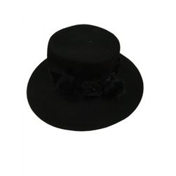 Ženski klobuk - črn z dekoracijo, Varianta: ZO_263817-PIK