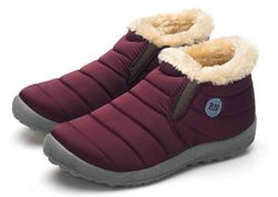 Unisex zimní boty s kožíškem - Červená-6