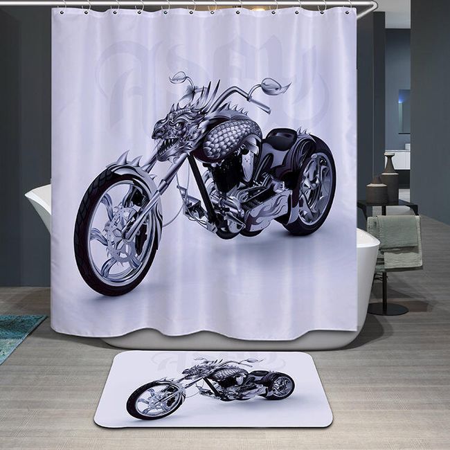 Sprchový závěs - motocykl - 180 x 180 cm  1