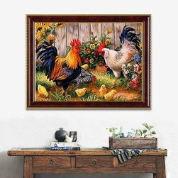 Set za izdelavo lastne slike - Vrt, petelin in kokoš