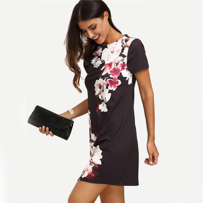 Poletna ženska obleka s cvetličnim vzorcem 1