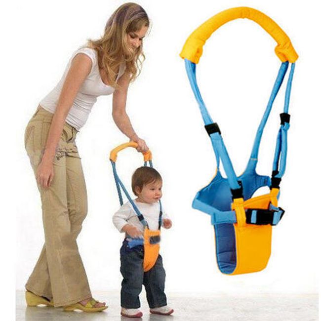 Колан за прохождане за деца - синьо-жълт 1