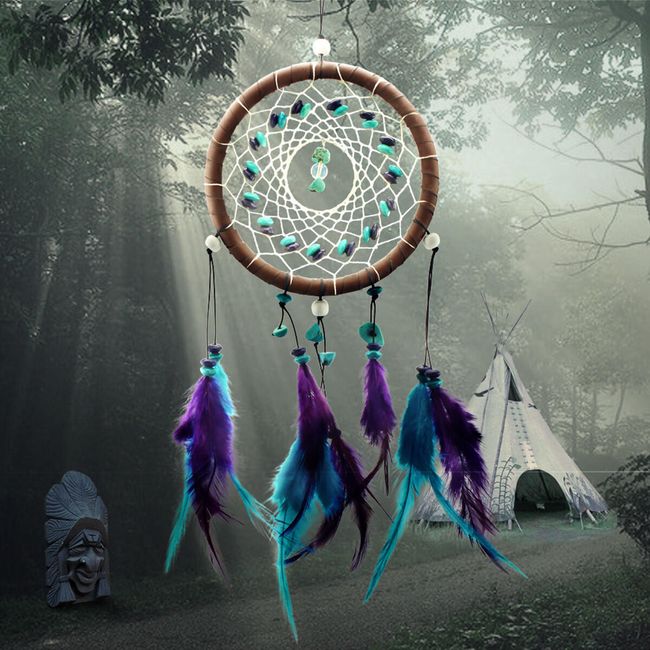 Kolorowy łapacz snów - Dreamcatcher - 43 cm 1