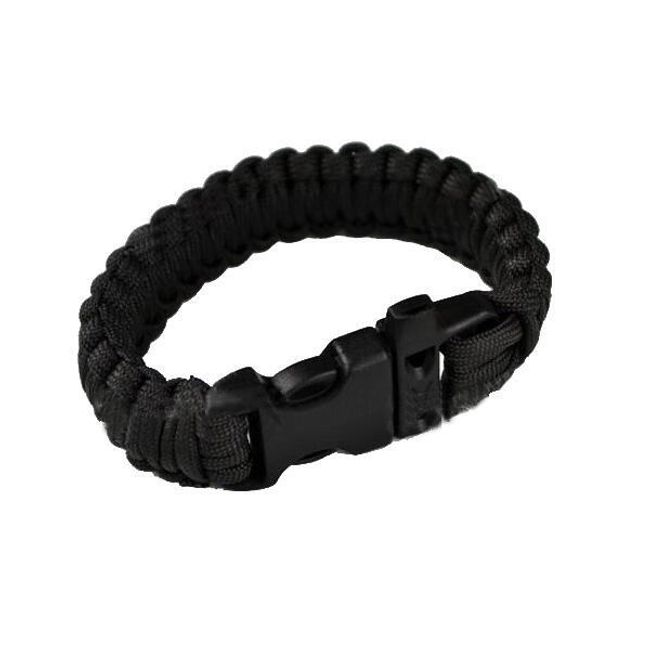 Outdoorový náramek Paracord s píšťalkou - černý 1