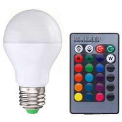 Stmievateľná RGB LED žiarovka s ovládačom - E27 / B22