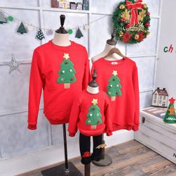 Družinski božični pulover - izbor p197 Rdeč mircovelvet - ŽEN ZO_ST02315