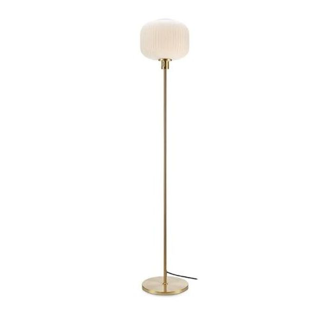 Biała lampa podłogowa ze złotą konstrukcją Sober ZO_283894 1