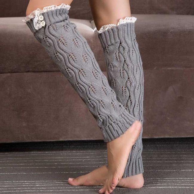 Dámské návleky na nohy v pleteném stylu 1