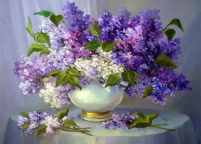 Plastový obraz kvetov vo váze s fialovým motívom 1