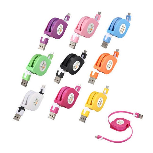 Svinovací micro USB kabel - různé barvy 1