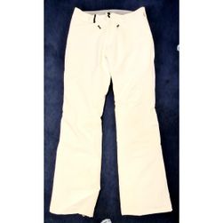 Damskie spodnie narciarskie Dampezzo - W biały, Kolor: Biały, Tekstylny rozmiary KONFEKCJA: ZO_194843-36