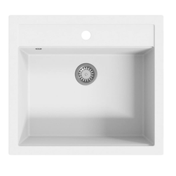 Granitni kuhinjski sudoper jednostavni bijeli ZO_144863-A