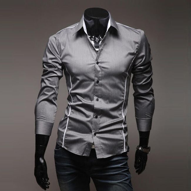 Мъжка елегантна риза SLIM FIT - 3 цветове 1