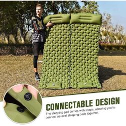 Pat de camping gonflabil cu pernă portabilă, pat de camping ultraușor, saltea impermeabilă Drumeții în aer liber ZO_211325