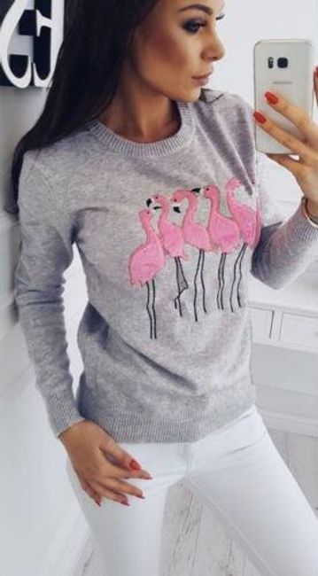 Bluza damska we flamingi - 4 kolory 1