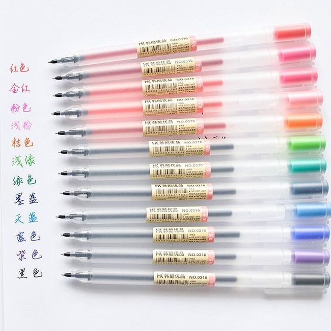 Kolorowe długopisy żelowe - 12 szt 1
