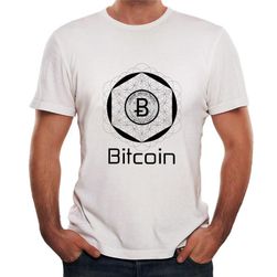 Koszulka z krótkim rękawem i logo Bitcoin