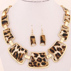 Ogrlica in uhani z leopardjim vzorcem