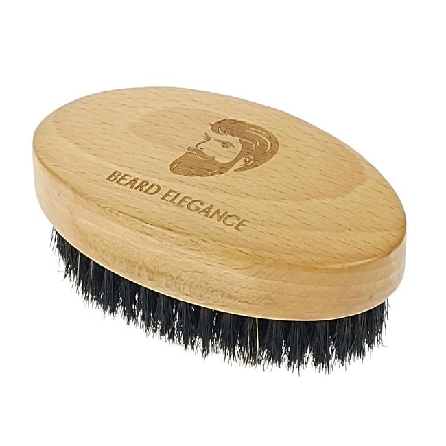 Drewniana szczotka do brody z naturalnym włosiem dzika, 10,5x6x4 cm ZO_XDSL56694295 1