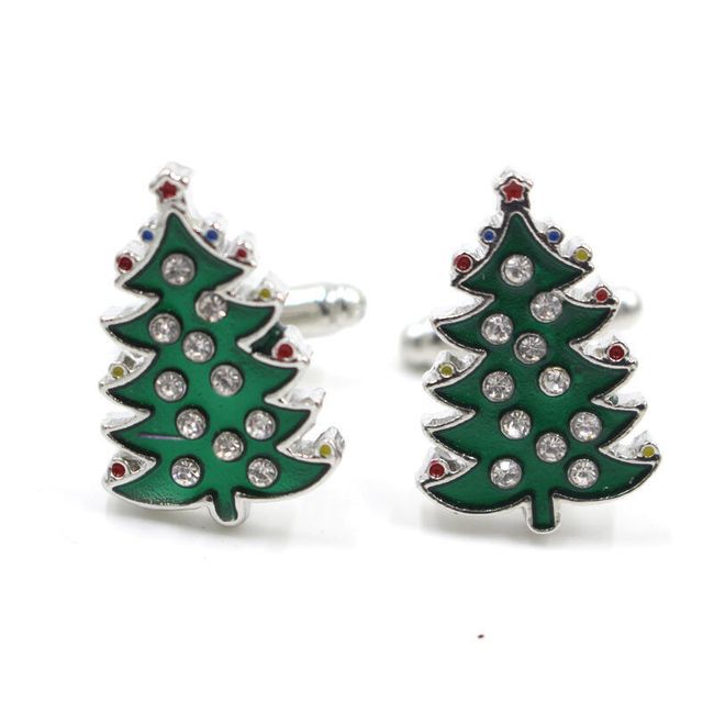 Manšetne gumbe v obliki božičnih dreves 1