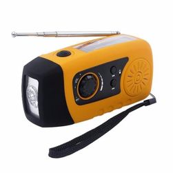 Mini radio cu lanternă cu dinam și panou solar