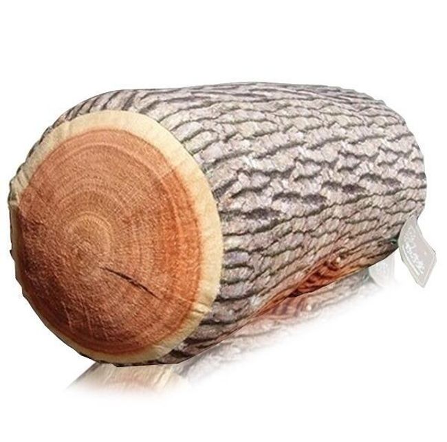 Pohodlný polštář v podobě dřevěného polena - elastická výplň - 2. JAKOST - nevzhledný plnící šev, lze doma opravit 1