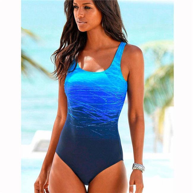 Jednodelni kupaći kostim sa ombre efektom - 3 boje 1