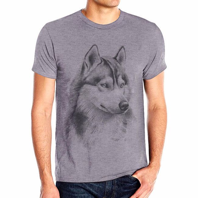Koszulka męska z nadrukiem wilka 1