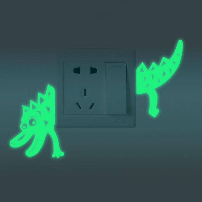 Fluorescenčná samolepka na vypínač - Krokodíl 1