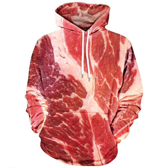 Tricou pentru bărbați cu imprimeu 3D de carne - 6 dimensiuni 1