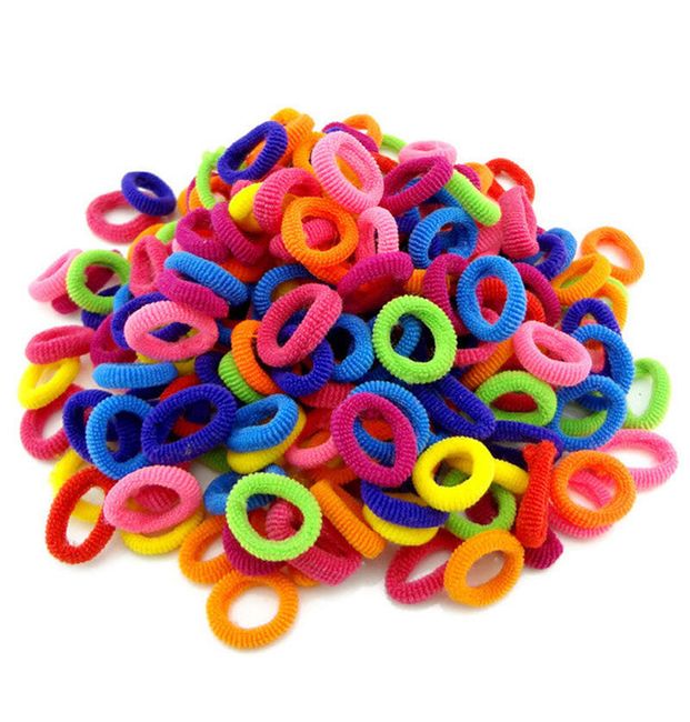 Set de elastice de păr - 100 buc - diverse culori 1