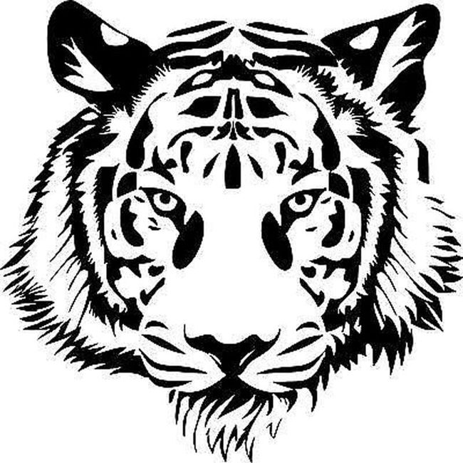 Autocolant pentru masina - cap de tigru 1