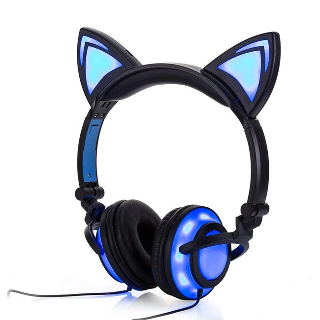 Стилни слушалки в дизайн на светещи котешки уши 1