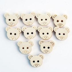 Dřevěné knoflíky (100 kusů) - Medvídek